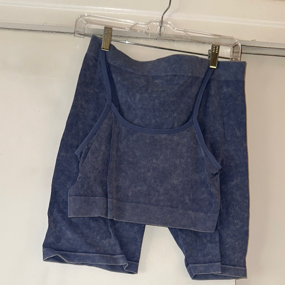 Blue Tank Top and Shorts Set